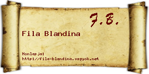 Fila Blandina névjegykártya